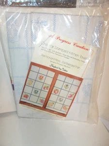 Vintage Kreuzstich-Set "A Progress Creation" EIN PAAR gestempelte Küchentücher 17x30 - Bild 1 von 6