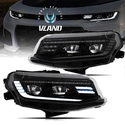 For 2016-2018 Chevrolet Chevy Camaro LED Projector Headlights Startup Animation - Image 1 of 4