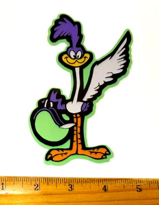 Standing Road Runner Caricature 1970-1971 Retro Die Cut Logo Decal Sticker Green - Picture 1 of 1