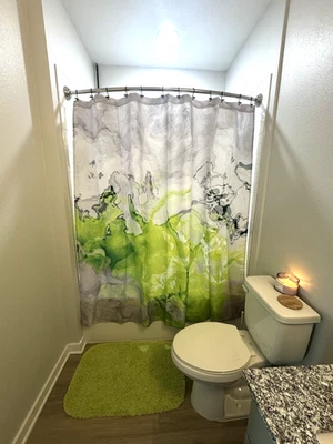 Абстрактное искусство занавеска для душа лайм любовь с Shag лайм цветные ковры - Изображение 1 из 4