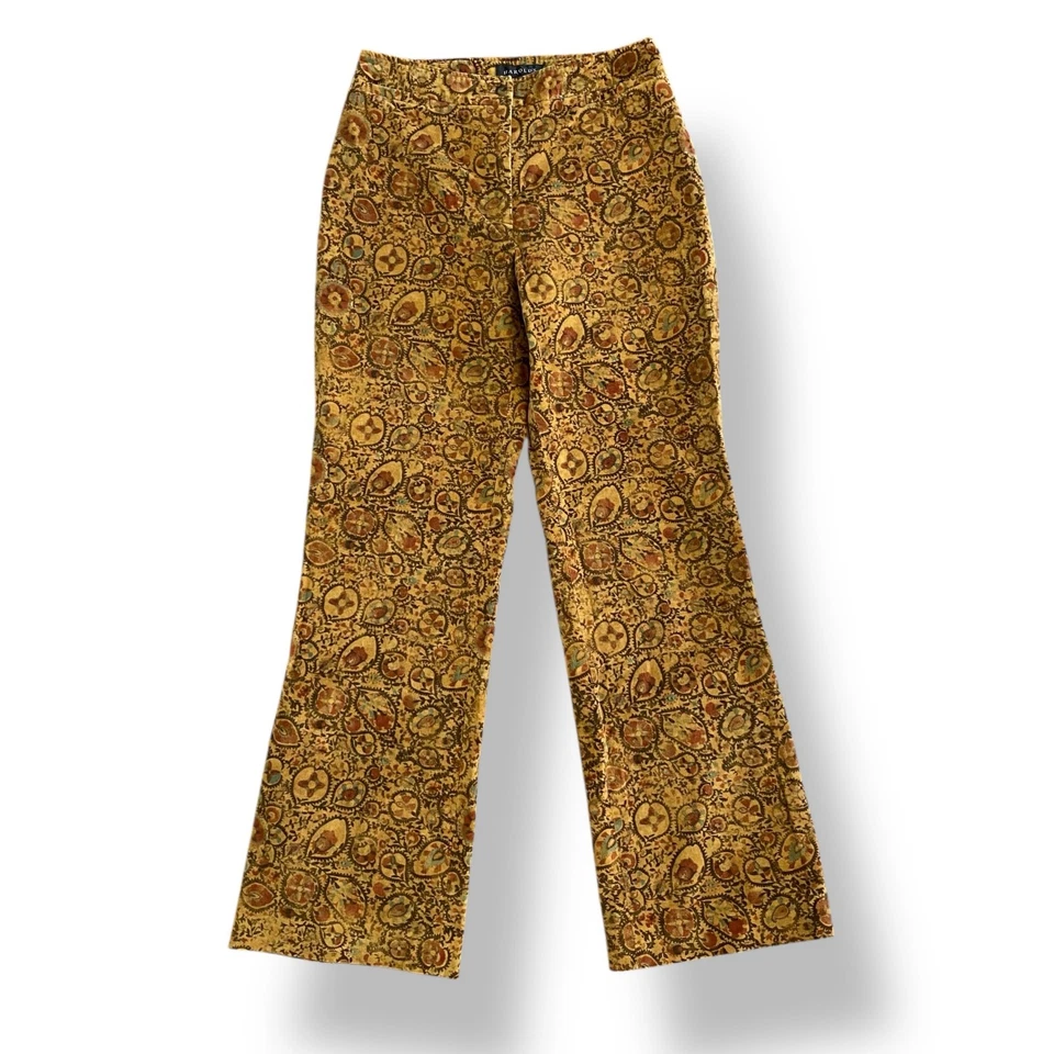 Pantalón Harold’s Vintage Dorado Paisley Batik Estampado Talla 6 Boho, Y2K, Años 70 Foto 1 de 4