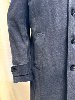 Casaco masculino L B M 40R azul desgastado peito único feito na ITÁLIA - Imagem 1 de 4