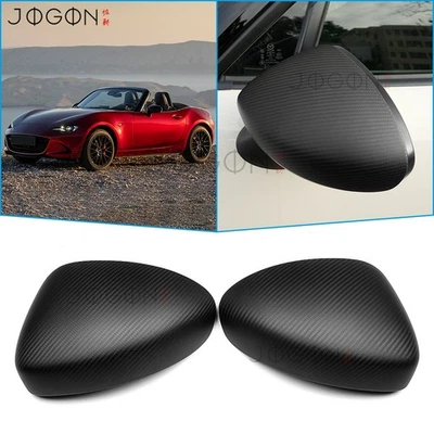 Rear View Mirror Caps For Mazda MX-5 Miata ND 2016-23 2024 Club RF Matte Carbon - Image 1 of 4
