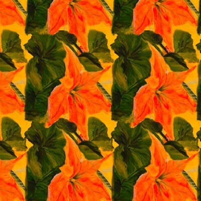 Northcott - Bittersweet - Blossom - Pumpkin, Fabric By The Yard - Image 1 of 4