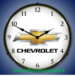 Chevrolet Bowtie LED Hintergrundbeleuchtung Wanduhr, Garage Art HDGA - Bild 1 von 5