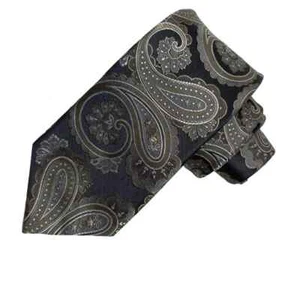 Boss Hugo Boss Krawatte grau taupe Paisley Italien 100 % Seide - Bild 1 von 6