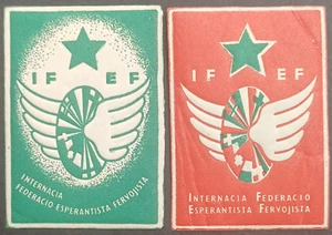 ETIQUETA DE SELLO DE ESPERANTO "Asociación Mundial de Esperanto" 2 etiquetas - Imagen 1 de 2