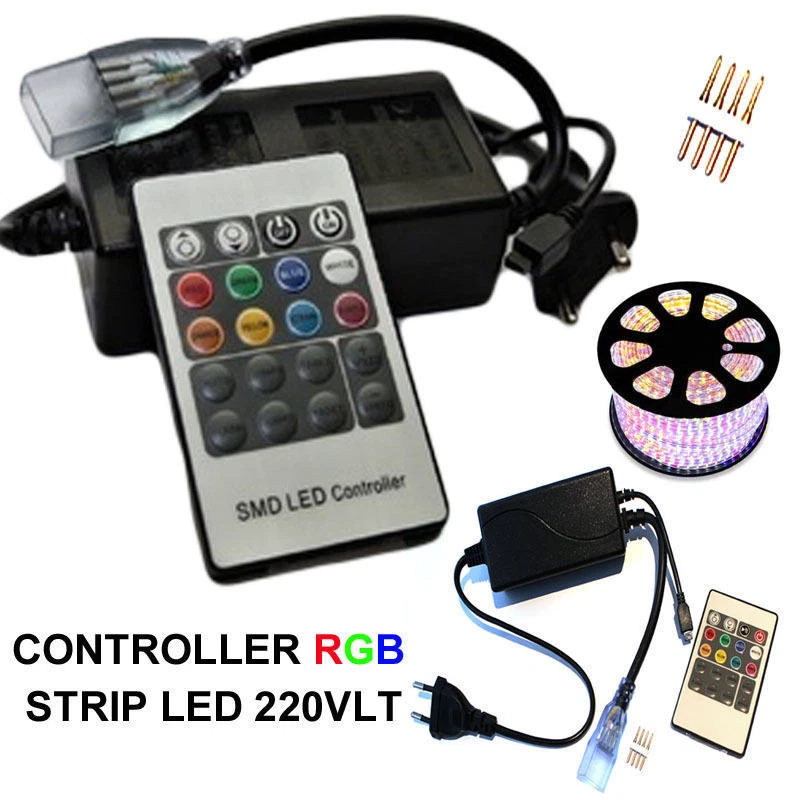 TELECOMANDO BOBINA STRISCIA STRIP LED RGB 220v DIMMER MINI CENTRALINA CONTROLLER - Immagine 1 di 1