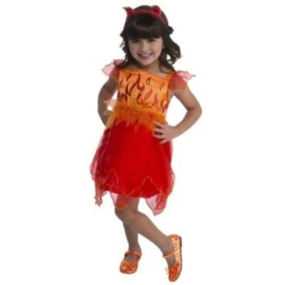 NEW Devil Girls Halloween Costume Toddler Size 2T Red Dress Tail Headband - Image 1 of 4