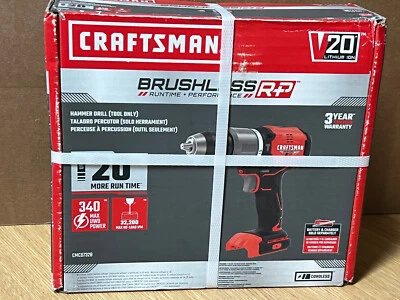 CRAFTSMAN RP 1/2 pulgada 20 V máximo variable sin escobillas inalámbrico taladro percutor herramienta solamente Foto 1 de 2