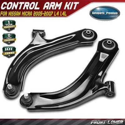 2x Brazo de control inferior delantero con conjunto de rótula para Nissan Micra 05-07 L4 1,4 L Foto 1 de 4