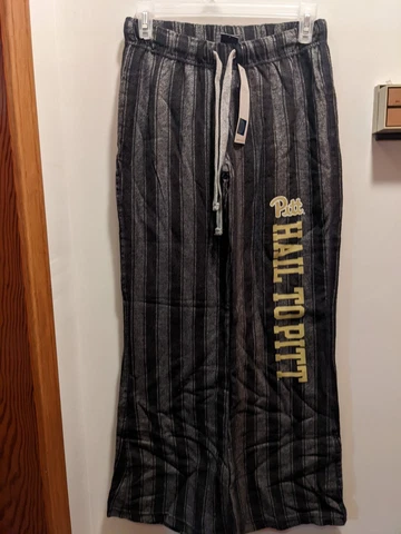 Pittsburgh Panthers Hail To Pitt Women's Small Flannel Drawstring Gray Lounging Cover