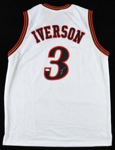 Allen Iverson Signed Philadelphia 76ers White Jersey (JSA COA) #1 Pk 1996 Draft - Picture 1 of 7