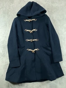 ASOS Skirted Duffle Coat Swing Jacket Hooded Toggle Womens Petite 6 Navy - Picture 1 of 9