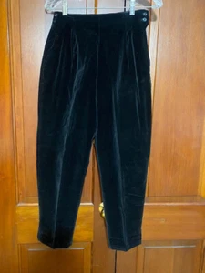 Vtg 1950's/1960's Black Velvet Cigarette Pant/Trouser - Picture 1 of 7