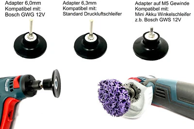WELLERWERKZEUGE XXL Zubehörset 50mm passend für Bosch GWG und GWS 12V + Druckluftschleifer