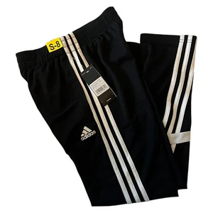 adidas Boys' Black White Stripe Pants Size S-8 NWT - Picture 1 of 6
