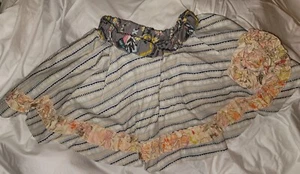 Matilda Jane Size 4 Platinum Beige and Brown Striped Skirt - Picture 1 of 3