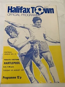 1977 Halifax Town V Hartlepool United Soccer/football Programme - Picture 1 of 3