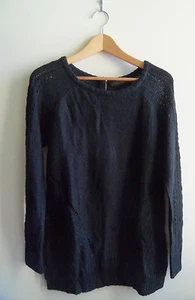 The Limited Stitched Pointelle Tunic Sweater 100% Acrylic, Black, Size M, NWT - Picture 1 of 11