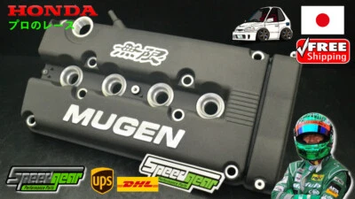 Mugen Style Rocker Valve Cover Gun Metal Gray Grey Civic B16 B17 B18 Vtec GSR - Image 1 of 4