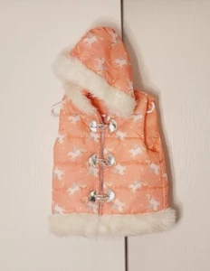Little Lass Girls Unicorn Hooded Faux Fur Vest Size 4T - Picture 1 of 5