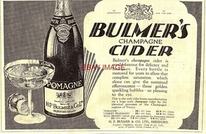 Anuncio de BULMERS Pomagne Champagne Sidra Vintage Original 1926 Impreso Anuncio 726/38 - Imagen 1 de 1