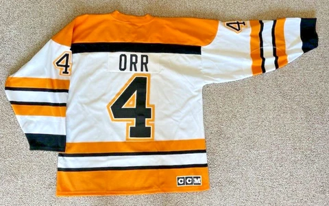 Bobby Orr #4 CCM Custom Jersey Boston Bruins White New NHL Cover