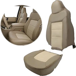 Tan Driver Top and Bottom Seat Cover for 2003-06 Ford Expedition Eddie Bauer 4x4 - Picture 1 of 9