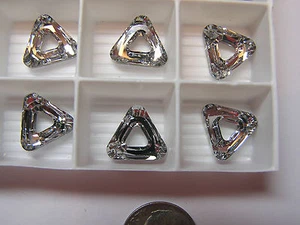 Swarovski® Crystal Triangle Stones/Beads #4737- 14mm - CRYSTAL CAL - 48 Pieces - Picture 1 of 5