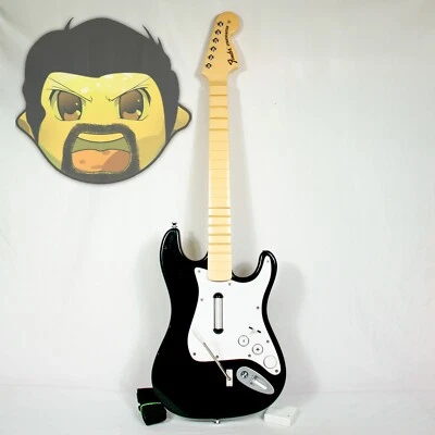 Harmonix Rock Band Guitar Wii Dongle Included Black Feder Stratocaster 19091 B - Image 1 of 4