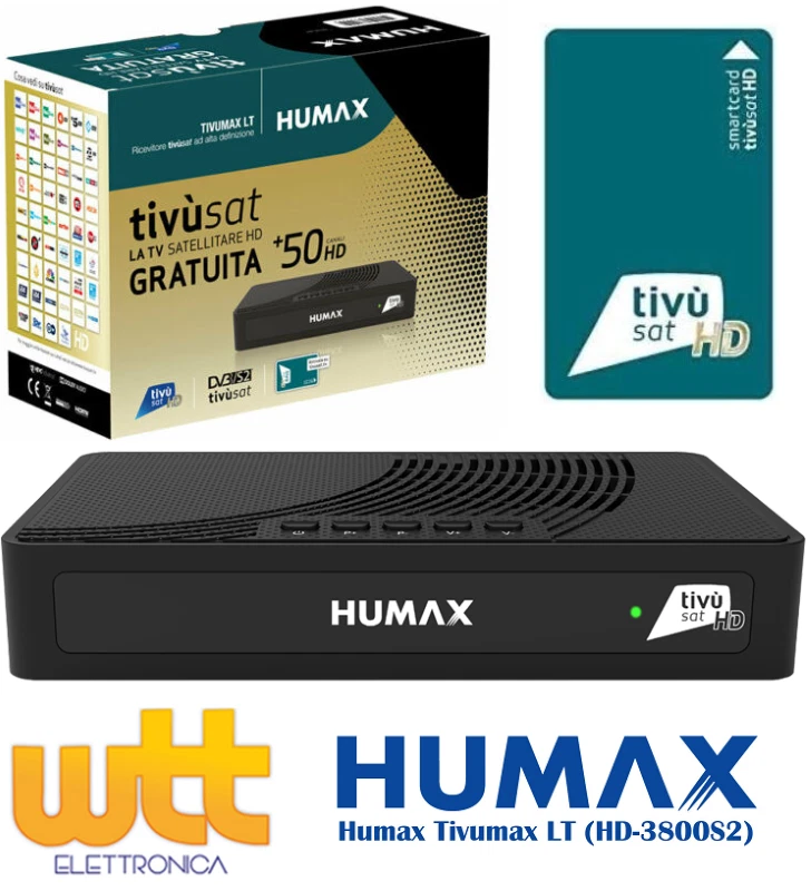 Decoder Satellitare Tivusat HUMAX 3801S2 HD con scheda tessera tv sat ricevitore - Immagine 1 di 4