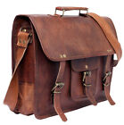 15 In Leather Satchel Messenger Bag Laptop Briefcase Office School Shoulder Bags