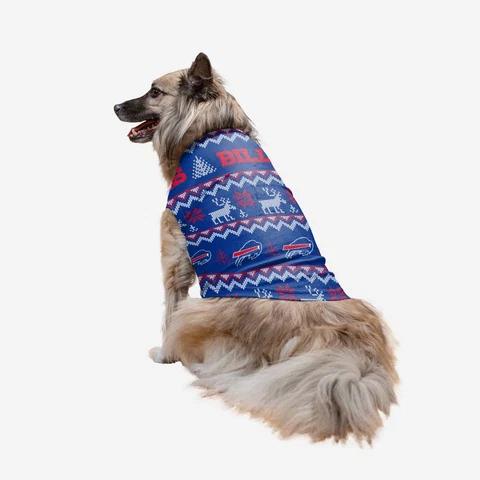 Buffalo Bills NFL FOCO Dog Family Holiday Ugly Sweater Cover
