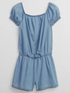 Gap Kids Knot-Tie Romper, Chambray, Size 10/12 BB046 - Picture 1 of 8
