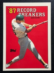 1988 Topps Tiffany #3 Mark McGwire Record Breaker Oakland Athletics - Imagen 1 de 2