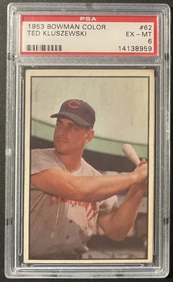 1953 Bowman Color #62 Ted Kluszewski PSA 6 EX-MT - Image 1 of 2