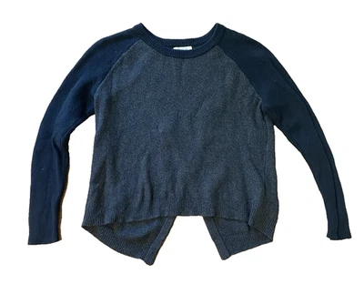 Suéter suéter para mujer Madewell espalda cruzada negro y gris talla mediana Foto 1 de 4