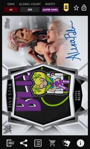 Alexa Bliss 299cc Sig Relic Award Five Star 2020 WWE Topps Slam Digital - Picture 1 of 2