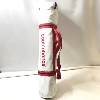 COOLCABANAS 5 Beach Cabana Sun Shade Shelter Tent 8' X 8' Navy Stripes Grass Kit - Image 1 of 4