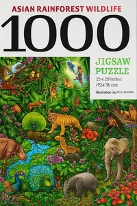Asian Rainforest Wildlife - 1000 Piece Jigsaw Puzzle: Finished Size 29 in X 20 - Picture 1 of 2