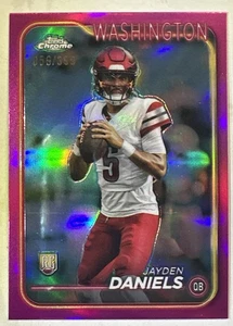 2024 Topps Chrome Jayden Daniels Rookie RC #201 Pink Refractor /399 - Picture 1 of 4
