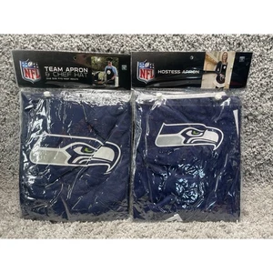 NFL Seattle Seahawks Team Hostess Schürze und Teamschürze & Kochmütze Bundle Set Neu - Bild 1 von 9