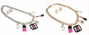 Mujeres Cristal París Perfume Lápiz Labial Esmalte de Uñas Maquillaje Nº5 Dije Collar Conjunto - Imagen 1 de 6