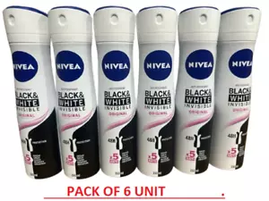 Nivea for Women A/P Spray Black & White Original 150ml (Pack of 6 Units) - Picture 1 of 3