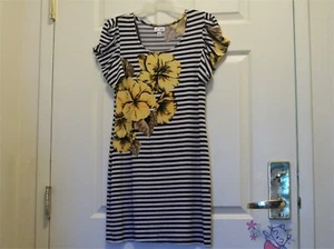 Süßes sturmgestreiftes Kleid gelb Iris Flatterärmel - Bild 1 von 3