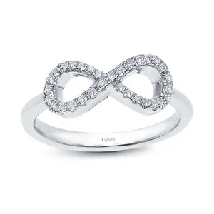 *BRAND NEW* Sterling Silver Platinum-Bonded with 0.31CTW Diamond Infinity Ring - Picture 1 of 2
