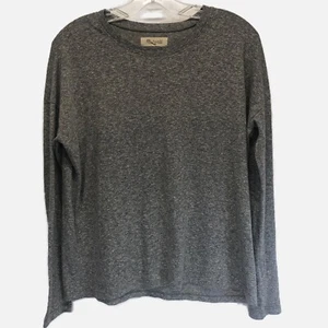 Madewell Cotton Blend Pullover Long Sleeve Tee Top Womens Size S Gray - Picture 1 of 3
