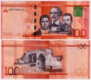 Dominican Republic 100 Pesos 2022 P-190 (new) UNC Banknote - Puerta del Conde - Picture 1 of 3