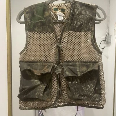 VINTAGE Game Winner Camo Hunting Vest Full Zip One Size - Image 1 of 4